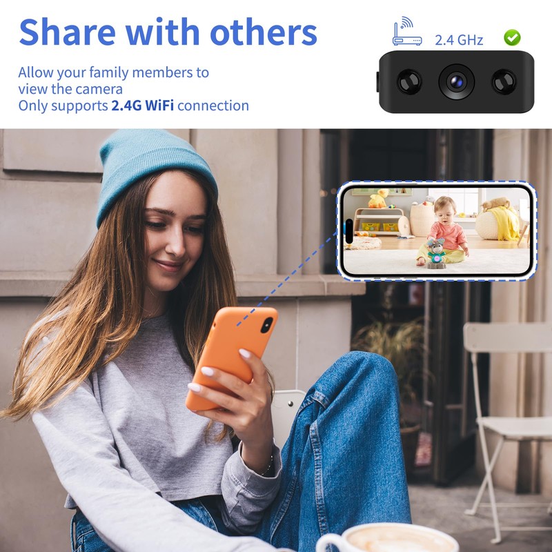 Mini Indoor Security Camera Wireless Home Camera Smart Small Outdoor