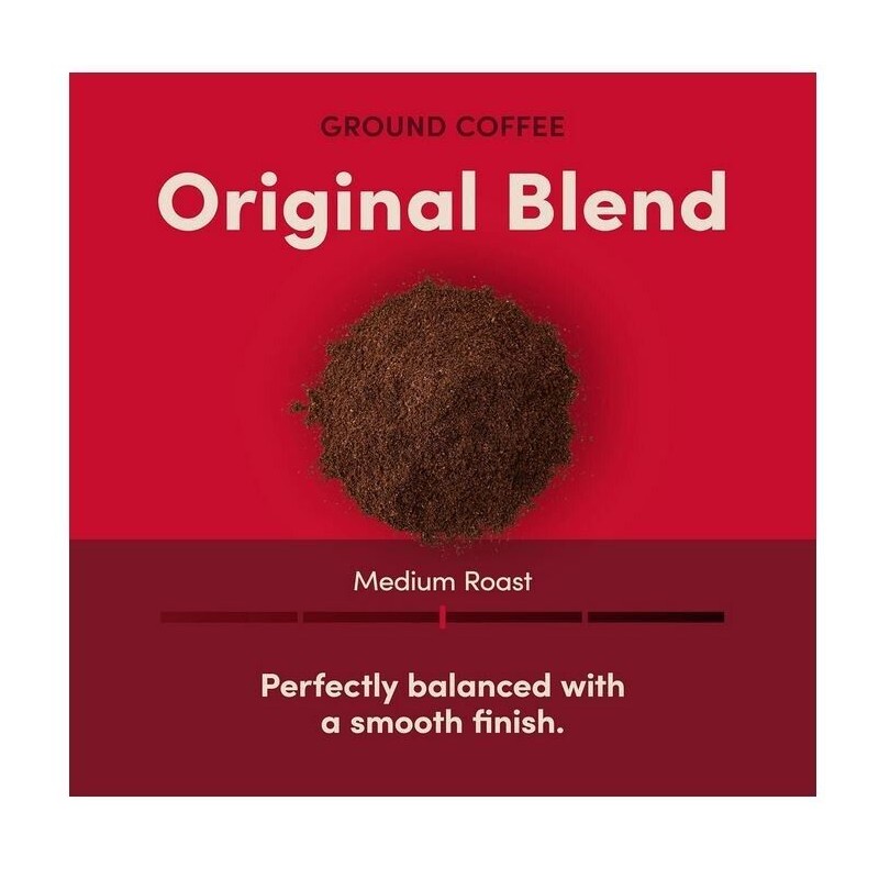 Tim Hortons Original Blend, Medium Roast Ground Coffee, Perfectly Balanced,