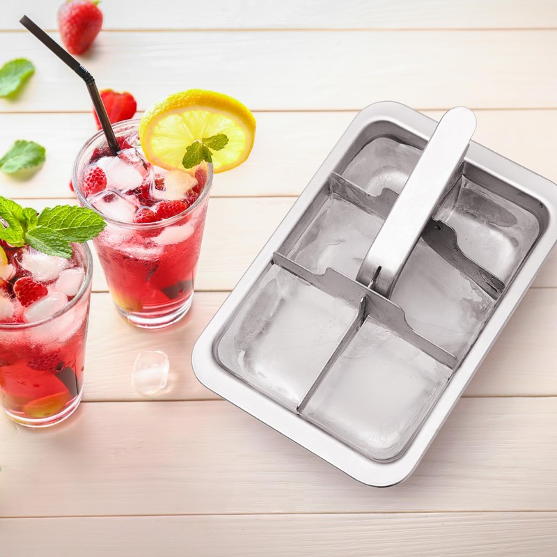 Yaocom 2 Pcs 6 Slot Stainless Steel Ice Cube Maker