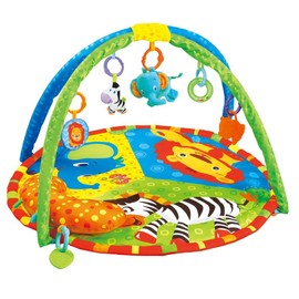 Baby Toddler Fold Acctivity Gyms Play Mats Colorful Baby Play Pad with Animal Toys, Lion