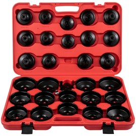 Happybuy Oil Filter Socket Set, 30 Pcs Sturdy Steel Wrench Set, 3/8" Low Profile Oil Filter Socket for Easy Access, Cap Set Included