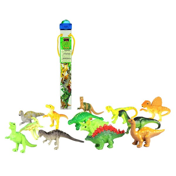 Safari Ltd. | Sue & Her Friends TOOB - 12 Pieces | TOOBs Collection | Miniature Toy Figurines for Boys & Girls