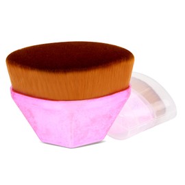 UNIMEIX Kabuki Makeup Brush Foundation Blush Liquid Powder Flat Top Blending Liquid Cream Flawless Powder Cosmetics with Protective Case Light Pink