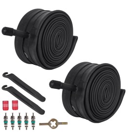 RUTU 26 inch Bike Tube 26x1.75/2.125 Bike Tube AV32mm Schrader Valve Compatible with 26 x 1.75 26 x 1.95 26 x 2.10 26 x 2.125 Bike Tires 26" Bicycle Tube with Tire Levers 2 Pack