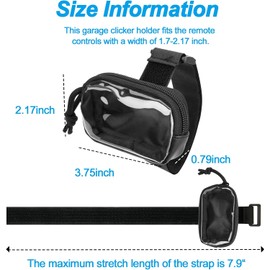 Soporte para abridor de puerta de cochera para visera, funda de transporte para puerta de cochera/puerta universal, control remoto, bolsa de visera ajustable, soporte de botón para coche, compatible