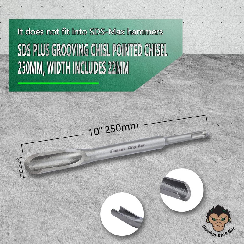 Monkey King Bar Chisel Set,4-Pcs SDS Plus Chisel Bits Set，1