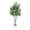 LYLYFAN Olive Tree Artificial Indoor 7FT Faux Olive Tree with