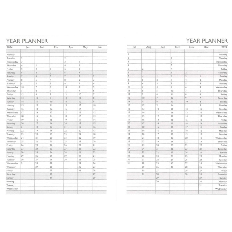 2025 A5 Spiral Bound Week To View Diary WTV Planner