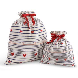 silenwest Canvas Gift Bags with Drawstring, Large 20" Small 12", Premium Reusable Gift Wrap for Anniversary, Wedding, Bridal Shower, Valentines Day