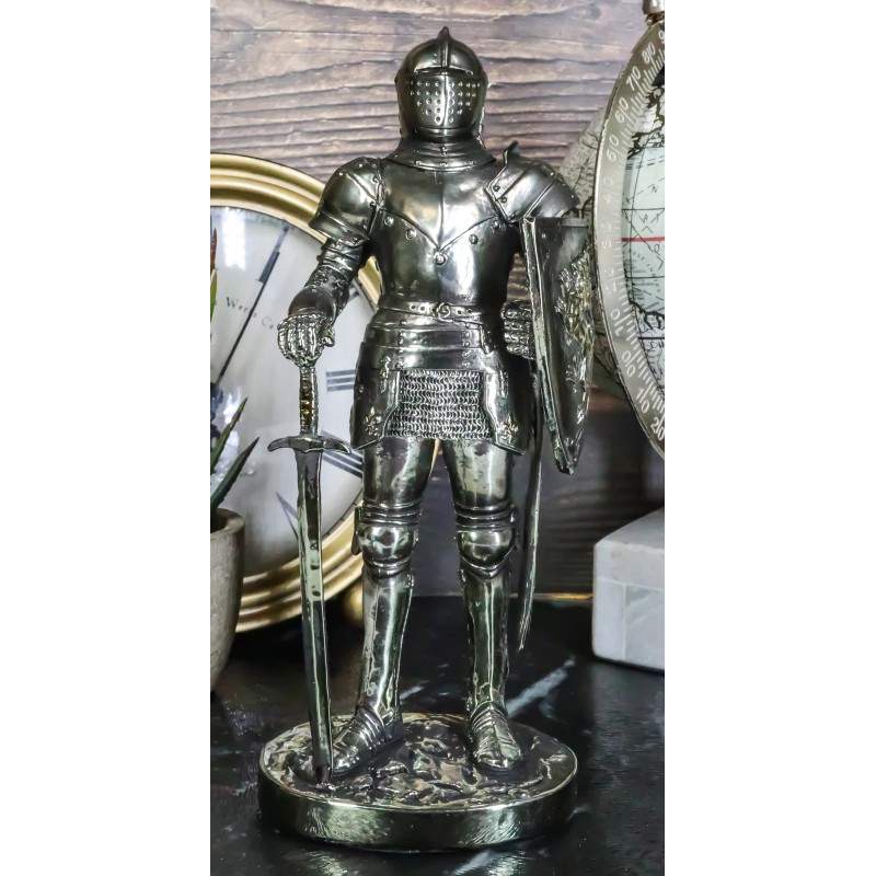 Ebros Sir Geoffrey English Champion Knight Figurine 7"Tall Lion Heraldry