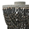 Creative Co-Op 2-Tier Draped Wood Bead Semi-Flush Mount Ceiling Light