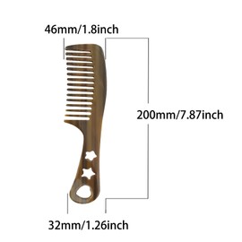 LAYONGMOLI Handmade Cellulose Acetate Wide Tooth Hair Combs, Leopard Tortoise Shell Brown Milky White Comfortable to Hair and Scalp, Durable Smooth Haircomb for Women Men (Brown)
