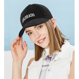 Wovanoo Baseball Cap Washed Adjustable Sun Hat Colorado State Embroidered Baseball Hats Black