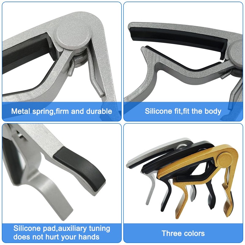 Guitar Capo, 3pack Capo for Acoustic Guitar,DanziX Universal Guitar Clamp