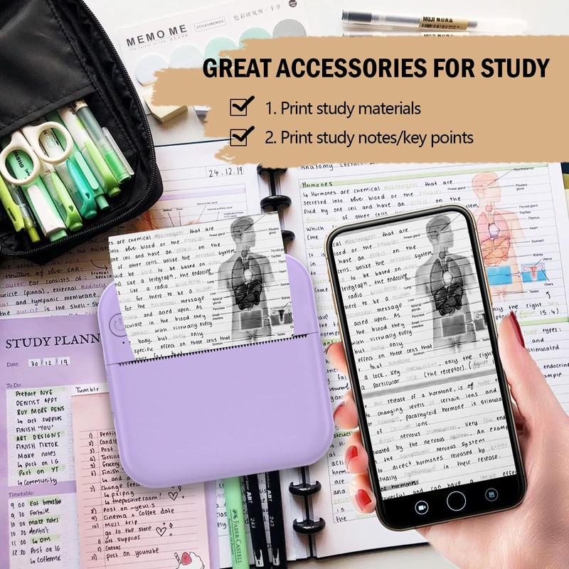 HUIJUTCHEN Mini Photo Printer - Portable Pocket Sticker Printers for