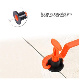 Tile Leveling System 1/16" Kit Reusable, 200pcs Tile Leveler Spacer with 1000pcs 1/12" Tile Spacers, 4pcs Wrench and 20pcs 1/16" Replaceable Spare Steel Pin (200)