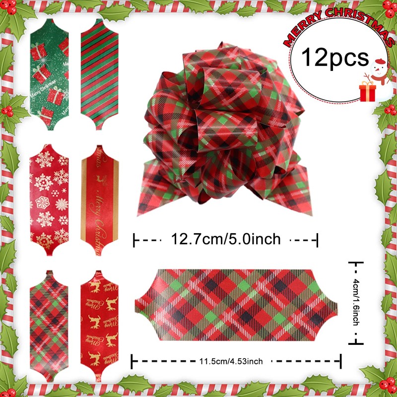 Derbway Christmas Bows Pack of 12 5 Inch Gift Bows