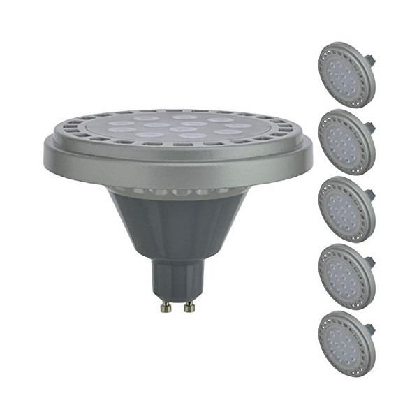 LEDwholesalers Dimmable GU10 Base AR111 15W 30° Beam Angle LED Bulb (6-Pack), Warm White, 1508WWx6