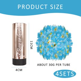 4 Piece Confetti Salute, Party Poppers, Confetti Cannonballs, Gender Reveal Salute For Baby Shower, Gender Reveal Party