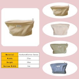 Tcdwla Cosmetic Bag Small Cosmetic Bag Travel Toiletry Bag Toiletry Bag Women's Cord Pencil Case Suitable Aesthetic School Stuff for School Travel Business Trips Shopping, yellow, Plain