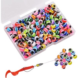 JSHANMEI Fishing Bait Eggs Fishing Eye Beads Kit Assorted Fishing Line Beads Plastic Round Beads for Fishing Lures Carolina Rigs Taxes Rigs Slip Bobbers Rigs DIY Kit 8mm-200pcs)