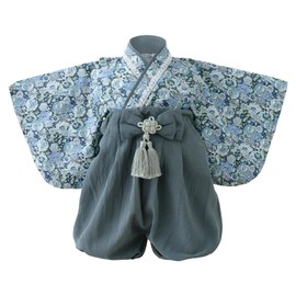 Regalo Baby Hakama, 2 Pieces, 27.6 - 35.4 inches (70 - 90 cm), Romper, Girls, Boys, Kimono, Formal, Baby, Shrine Visit, Hundreds of Day Holidays, First Festival, royal navy