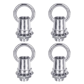 PATIKIL 18Lb Load Lamp Female Loop Holder, 4 Set Lifting Eye M10 Fine Thread Nut Hook Ring Shape Structural Support to Chandelier Lighting Fixture (Silver, 1 x 1.1 Inch)
