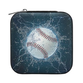 Leather Small Jewelry Box Travel Portable Jewelry Case Storage Box Water Baseball For Rings Earrings Necklaces