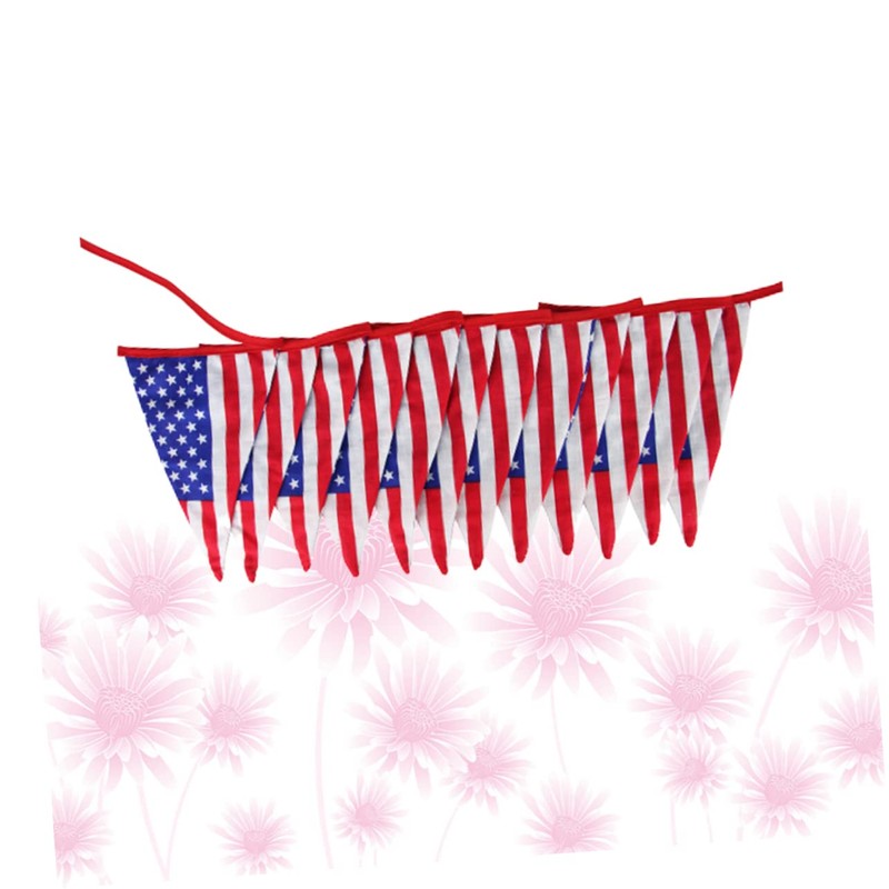 jojofuny 2pcs 12 12-Pennant American Flag Banner Star Stripe Pull