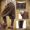 KUOIN Medieval Renaissance Ankle Banded Pants for Men Linen Pirate