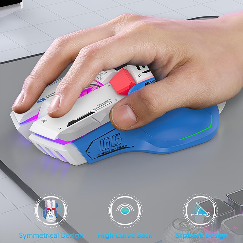 Wireless Bluetooth Gaming Mouse, 10 Macro Programmable Keys, 3 Modes
