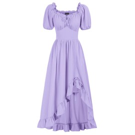 Scarlet Darkness Renaissance Dress Corset Milkmaid Dress Off The Shoulder Dresses for Women Light Purple L