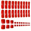 Red Press on Nails Long Curved Fake Nails with Designs