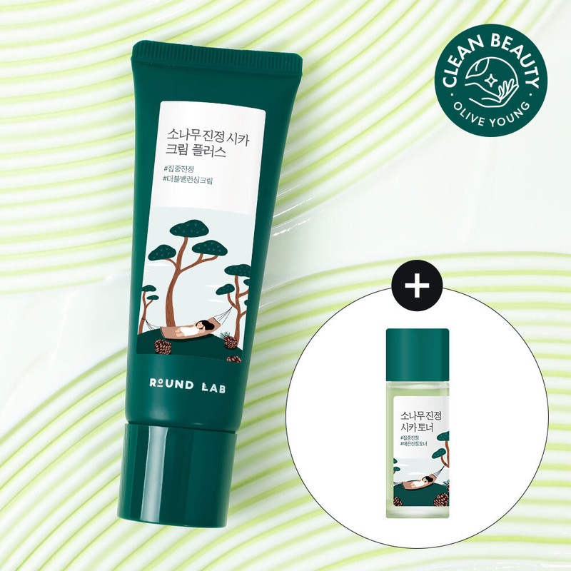 ROUND LAB Pine Calming Cica Cream Plus 60ml Set (+Toner