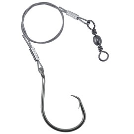 Dr.Fish 30 Pack Circle Hooks Rigs 12" Snelled Fishing Hooks Octopus Circle Hooks with Leaders Catfish Hook Rigs Stainless Steel Wire Saltwater Surf Fishing Striper Snapper Flounder 9/0