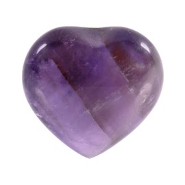 Amogeeli 10pcs Mini Healing Amethyst Crystal Heart Love Carved Pocket Stone Set, Polished Stone Heart for Chakra Reiki Meditation Decoration