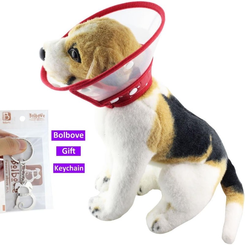 Pet Plastic Clear Cone Recovery E-Collar with Dots Design, Soft