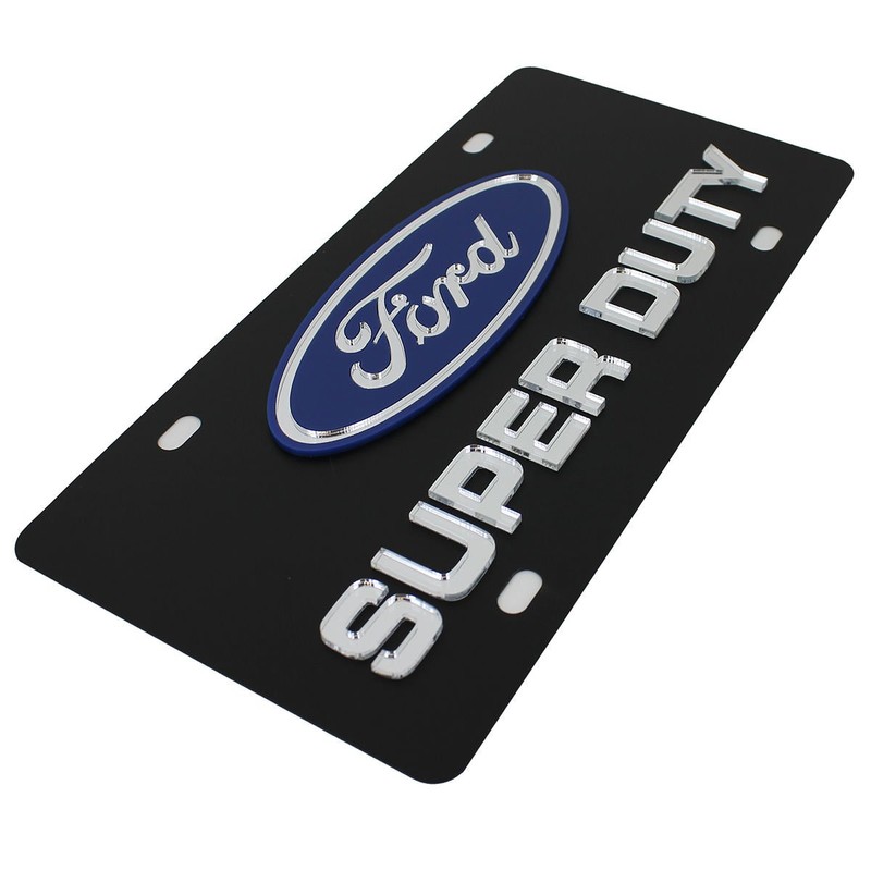 Ford Super Duty placa de licencia en acero negro
