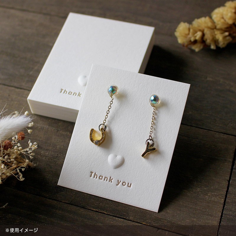 BAY LETTERPRESS 30 Typography Heart Embossed Thank You Cards &