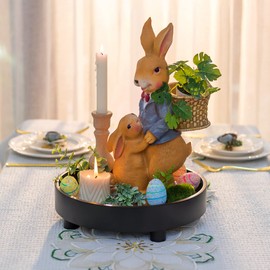 Hanobe Round Decorative Vanity Tray: Bathroom Perfume Dresser Trays for Women Black Circle Pedestal Stand Decor Wood Riser for Display