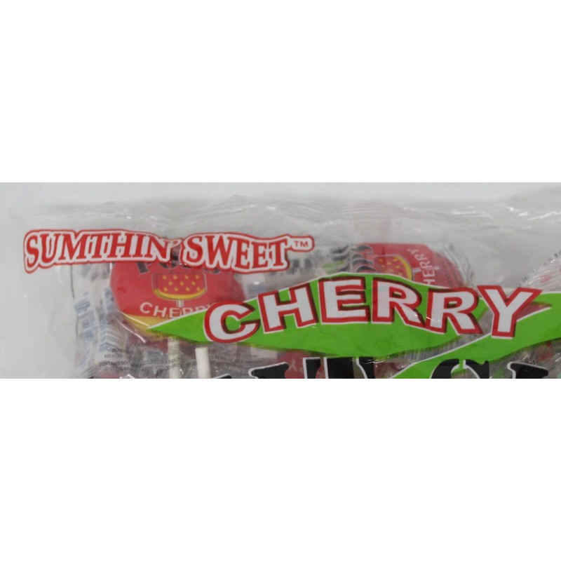 Sumthin Sweet Pops Cherry Candy Lollipops Suckers Bulk 48 Ct