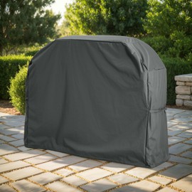 Christopher Knight Home Hayden Patio BBQ Grill Cover/Slipcover, Heavy-Duty and Foldable with Handles, Water and Weather-Resistant, Double-Stitched Seams, Outdoor Furniture Protection, Dark Gray