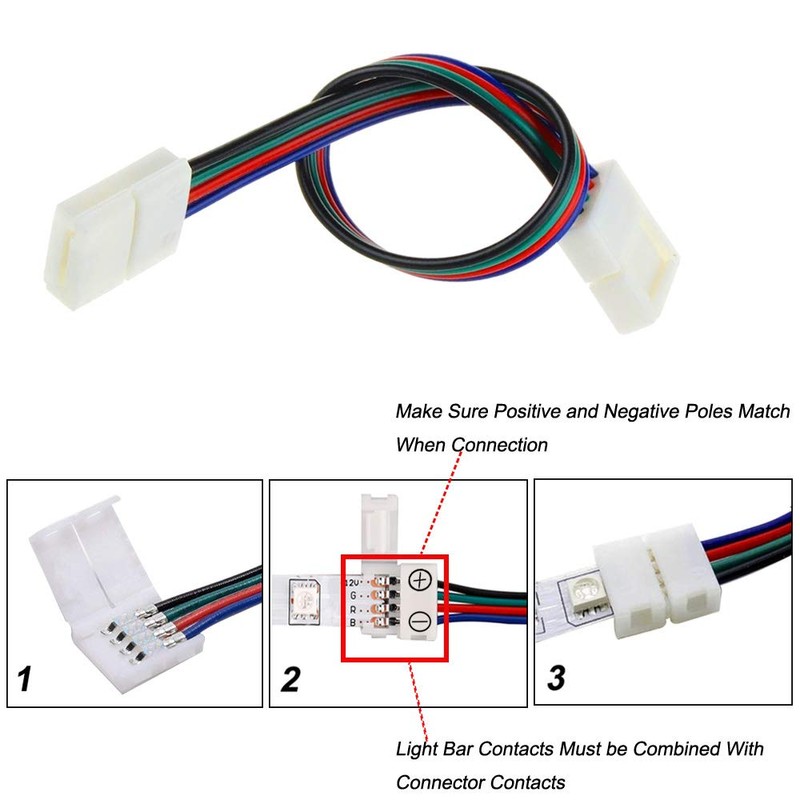 FULARR 12Pcs Professional 4 Pin LED Strip Light Connector, Non-Waterproof