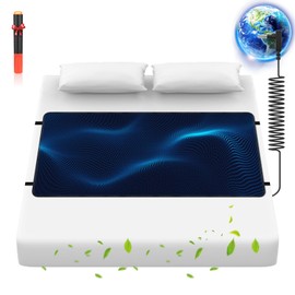 Grounding Mat for Bed, Anti-Slip PU Leather, Grounding Mat Improves Sleep, relieves Stress, with Static grounding Cord and Test Pen (Black, (39.1 * 27.5 inch))
