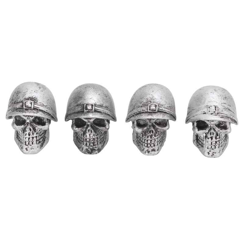 4PCS Tire Valve Caps Skull Style Anti Oxidization Universal for