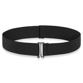 Crop Tuck Band No Show Black Stretch Belt for Women, Invisible Elastic Waist Band Tucking Sweaters Shirts Stretch, Adjustable Strap Belts with Flat Buckle for Jeans Pants Dresses