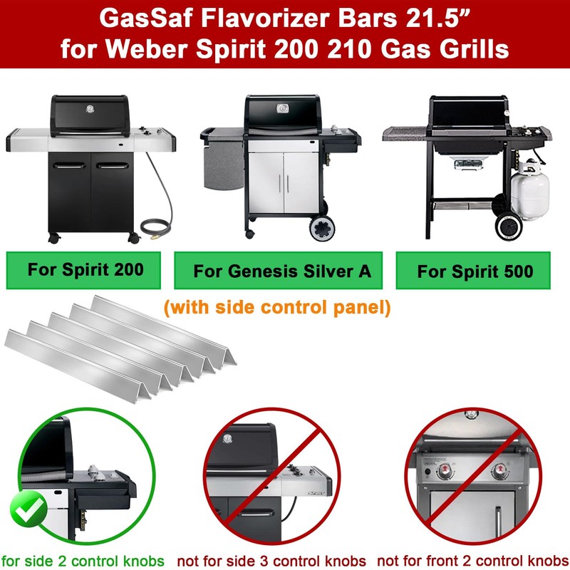 GasSaf 21.5" Flavorizer Bars Replace for Weber 7534, Genesis Silver
