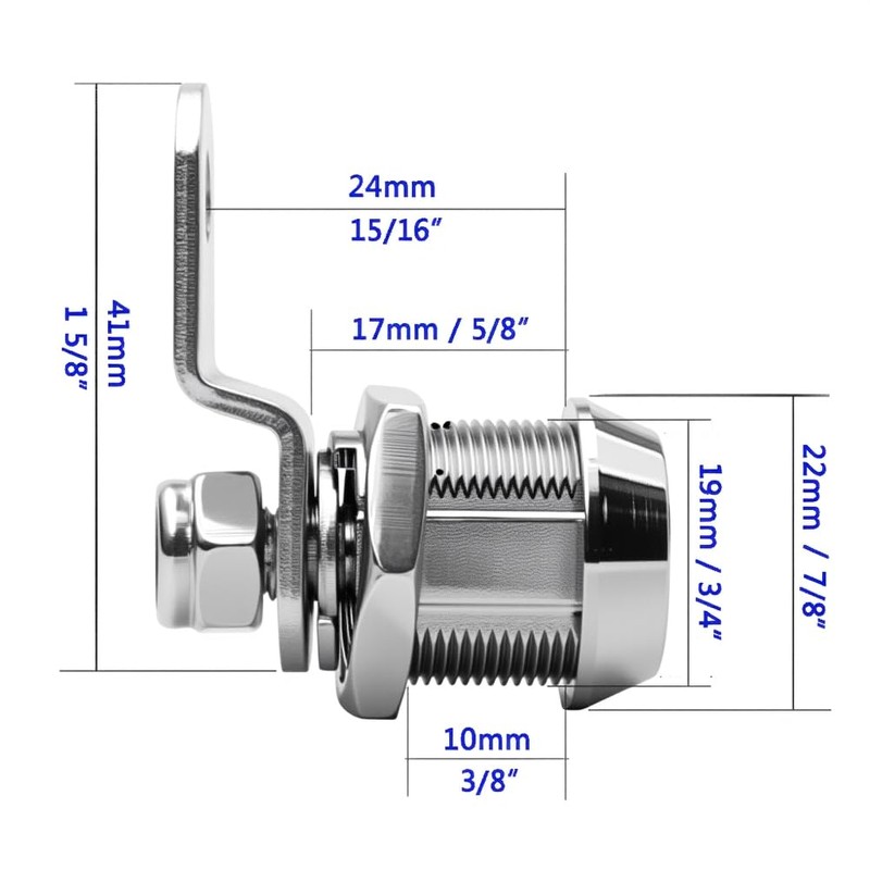 Toolbox Lock Tubular Cam Replacement Lock Hook Cam Keyed Alike