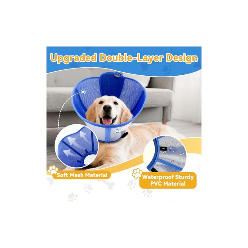 Upgraded Dog Cone Collar for Large Medium Dogs, Soft Dog