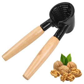 Kioiner Nutcracker Tool, Heavy Duty Nutcracker with Wood Handle, Multifunctional Aluminum Alloy Nut Cracker Tool for Walnut Brazil Nuts Hazelnut Almonds Pecan Chestnut Seafood